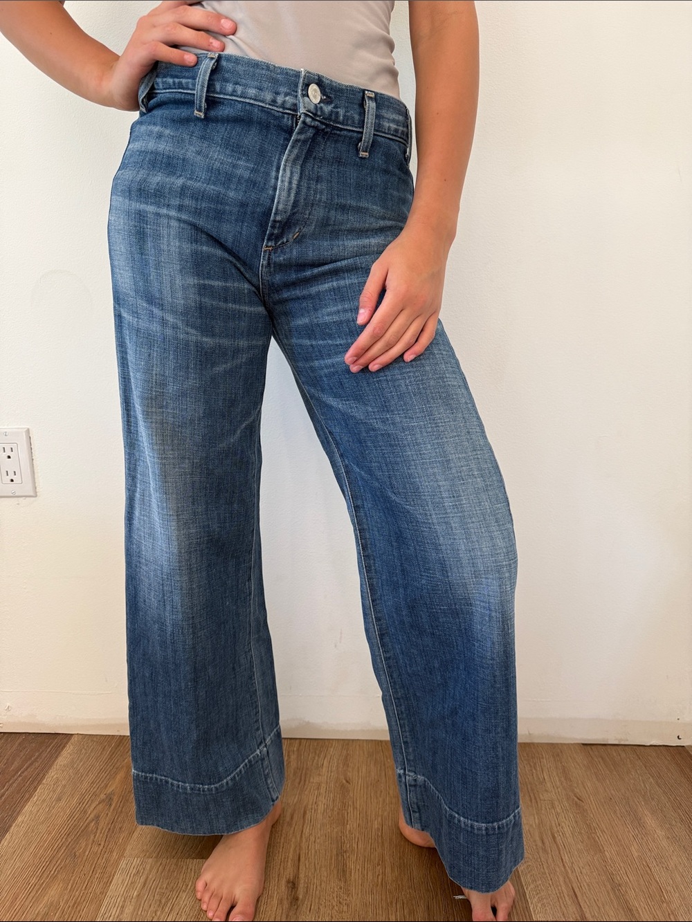 Citizens of Humanity 26 Wide Leg Women Jeans in Blue